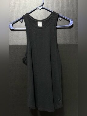 🎒PINK Victoria's Secret Sleepwear Black High-Neck Tank Top Size M